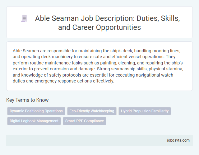 Able Seaman Job Description: Duties, Skills, and Career Opportunities