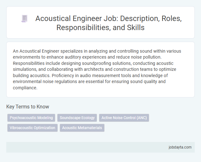 Acoustical Engineer Job: Description, Roles, Responsibilities, and Skills