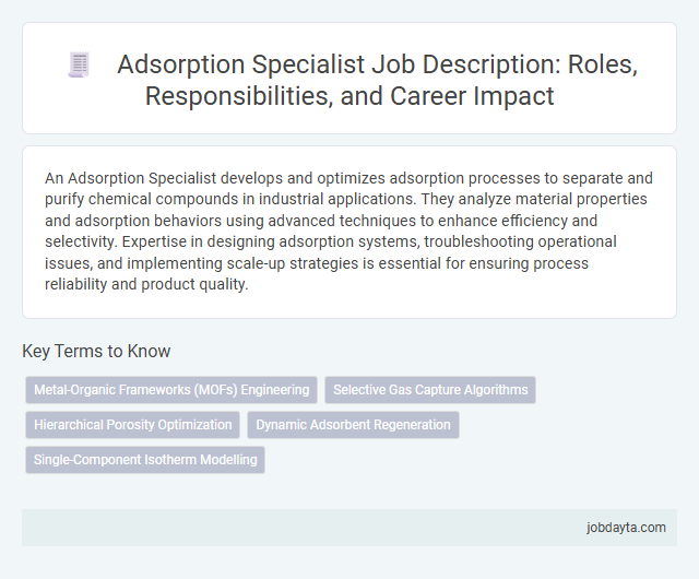Adsorption Specialist Job Description: Roles, Responsibilities, and Career Impact