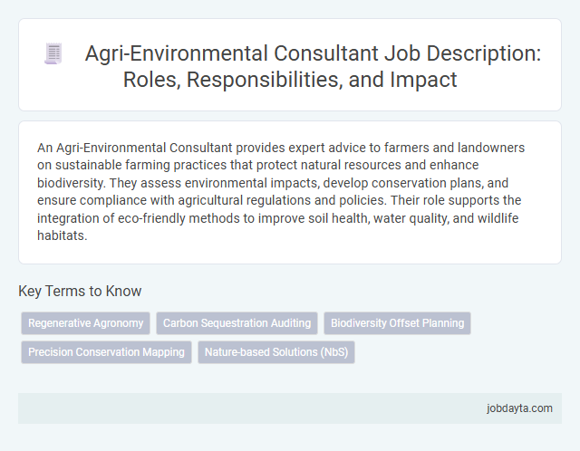 Agri-Environmental Consultant Job Description: Roles, Responsibilities, and Impact