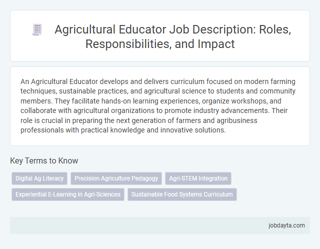 Agricultural Educator Job Description: Roles, Responsibilities, and Impact