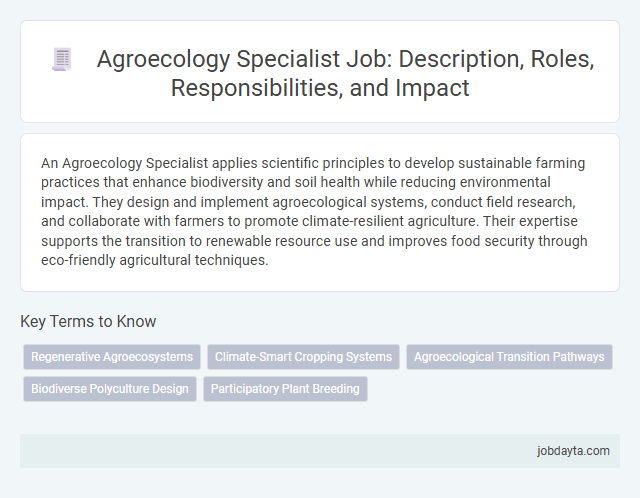 Agroecology Specialist Job: Description, Roles, Responsibilities, and Impact