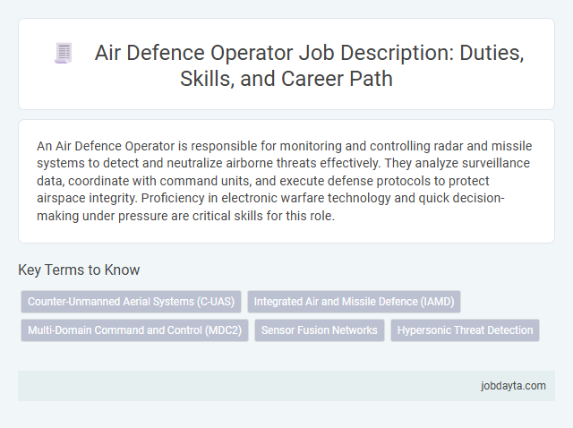 Air Defence Operator Job Description: Duties, Skills, and Career Path