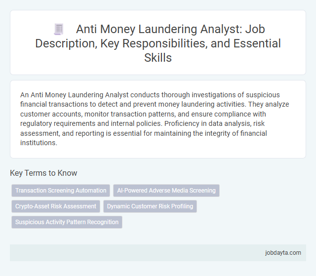 Anti Money Laundering Analyst: Job Description, Key Responsibilities, and Essential Skills