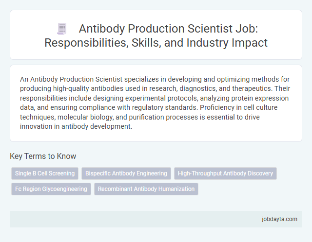 Antibody Production Scientist Job: Responsibilities, Skills, and Industry Impact
