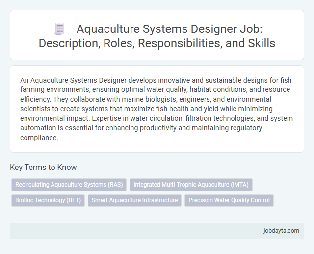Aquaculture Systems Designer Job: Description, Roles, Responsibilities, and Skills