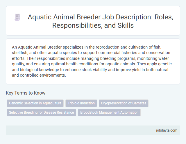 Aquatic Animal Breeder Job Description: Roles, Responsibilities, and Skills