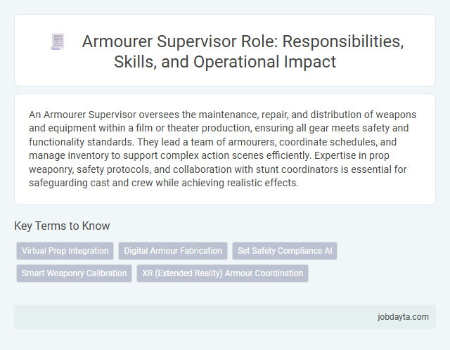 Armourer Supervisor Role: Responsibilities, Skills, and Operational Impact