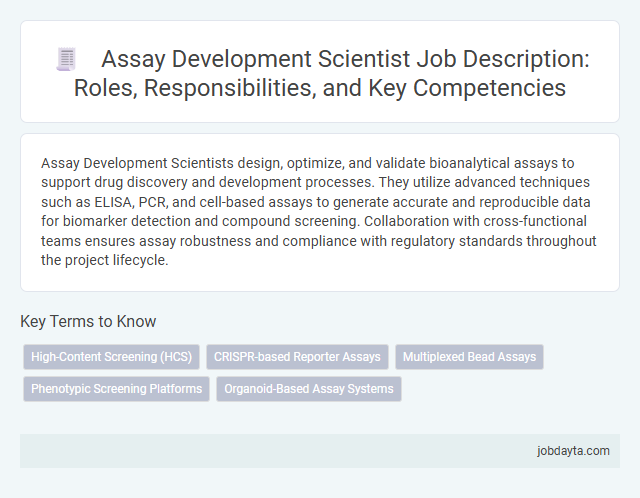 Assay Development Scientist Job Description: Roles, Responsibilities, and Key Competencies