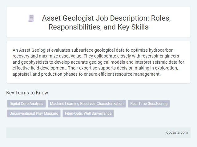 Asset Geologist Job Description: Roles, Responsibilities, and Key Skills