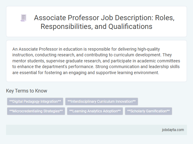 Associate Professor Job Description: Roles, Responsibilities, and Qualifications