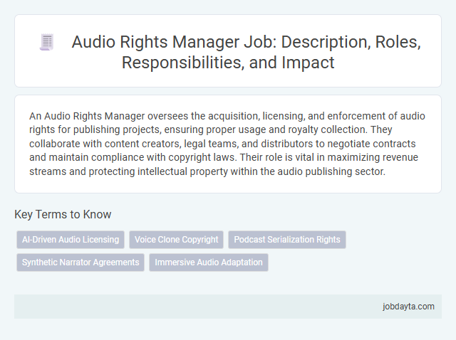 Audio Rights Manager Job: Description, Roles, Responsibilities, and Impact