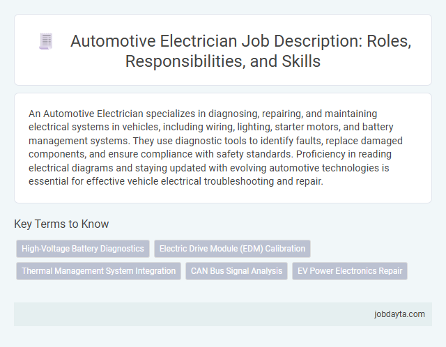 Automotive Electrician Job Description: Roles, Responsibilities, and Skills