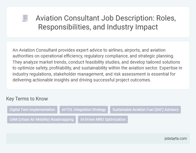 Aviation Consultant Job Description: Roles, Responsibilities, and Industry Impact