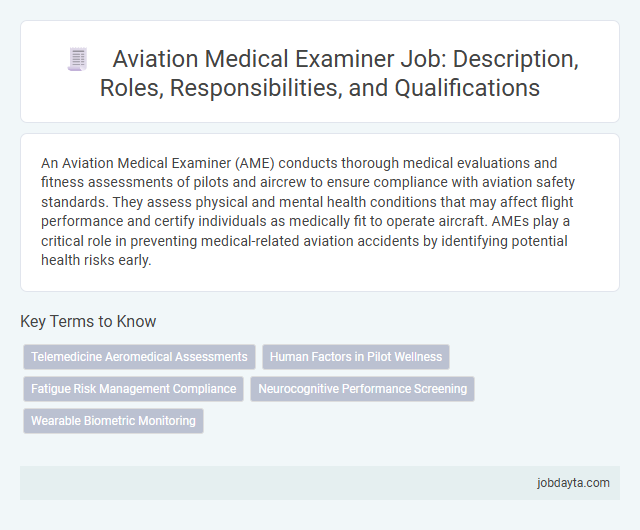 Aviation Medical Examiner Job: Description, Roles, Responsibilities, and Qualifications