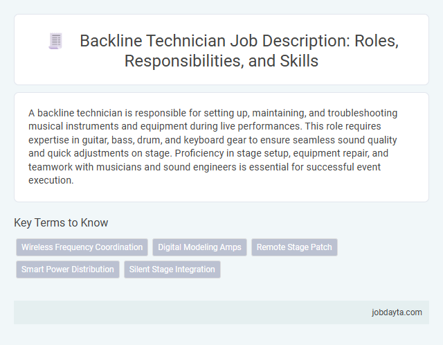 Backline Technician Job Description: Roles, Responsibilities, and Skills
