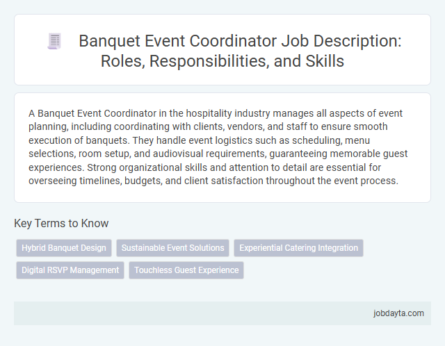 Banquet Event Coordinator Job Description: Roles, Responsibilities, and Skills