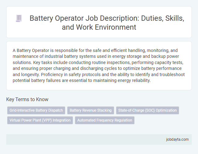 Battery Operator Job Description: Duties, Skills, and Work Environment