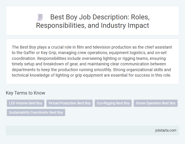 Best Boy Job Description: Roles, Responsibilities, and Industry Impact