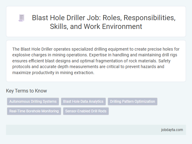 Blast Hole Driller Job: Roles, Responsibilities, Skills, and Work Environment