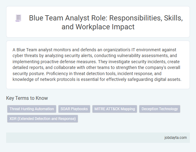 Blue Team Analyst Role: Responsibilities, Skills, and Workplace Impact