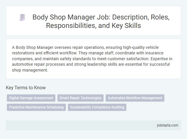 Body Shop Manager Job: Description, Roles, Responsibilities, and Key Skills