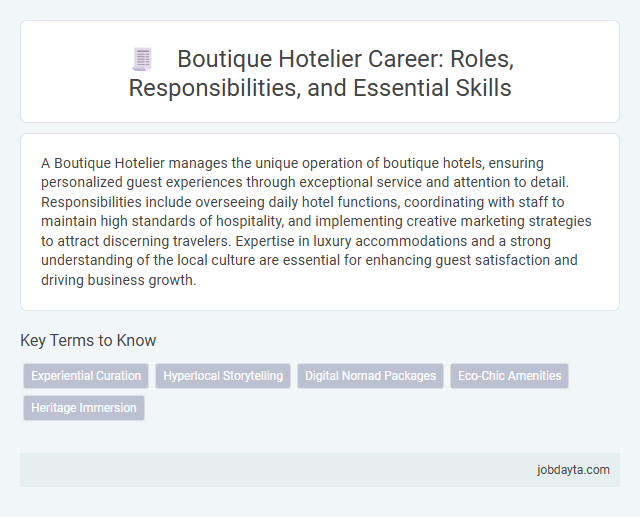 Boutique Hotelier Career: Roles, Responsibilities, and Essential Skills