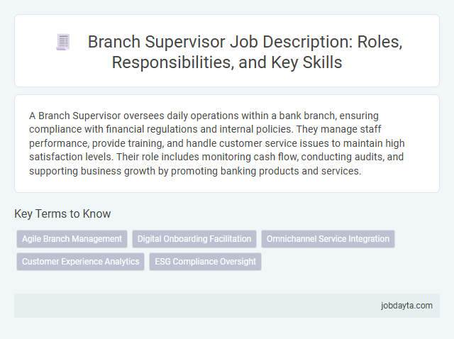 Branch Supervisor Job Description: Roles, Responsibilities, and Key Skills