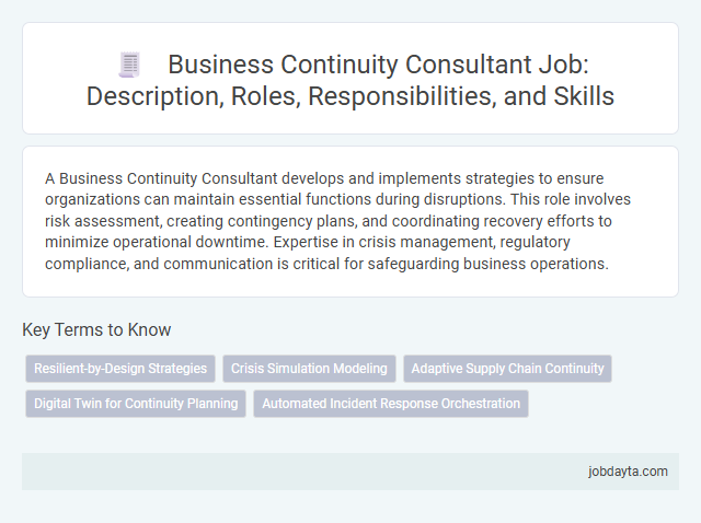 Business Continuity Consultant Job: Description, Roles, Responsibilities, and Skills