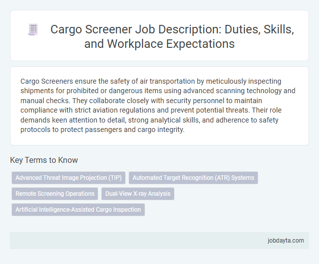 Cargo Screener Job Description: Duties, Skills, and Workplace Expectations