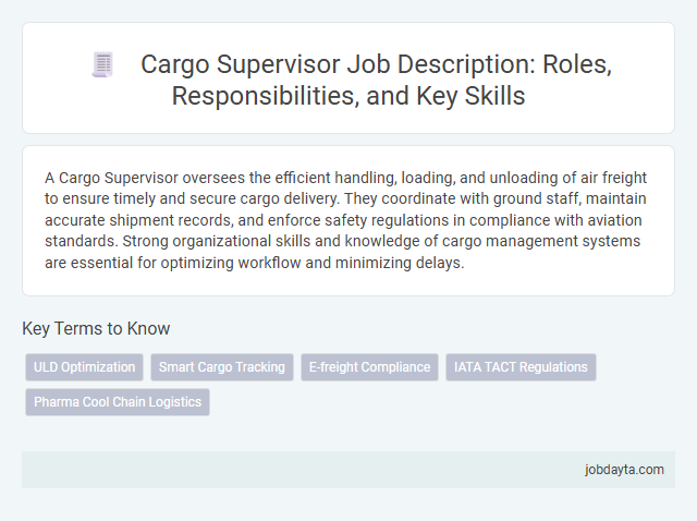 Cargo Supervisor Job Description: Roles, Responsibilities, and Key Skills