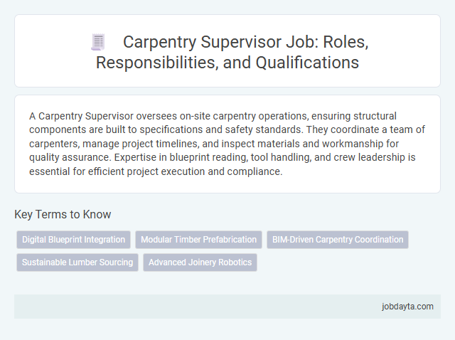 Carpentry Supervisor Job: Roles, Responsibilities, and Qualifications
