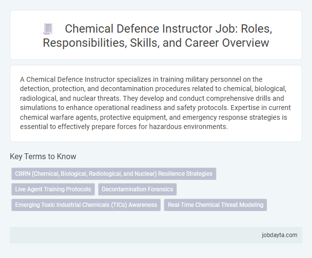 Chemical Defence Instructor Job: Roles, Responsibilities, Skills, and Career Overview