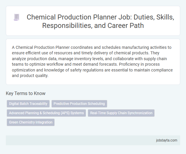 Chemical Production Planner Job: Duties, Skills, Responsibilities, and Career Path