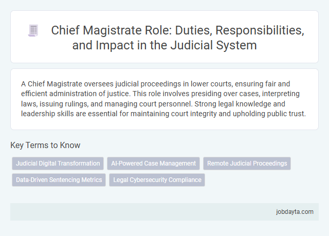 Chief Magistrate Role: Duties, Responsibilities, and Impact in the Judicial System