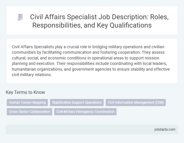 Civil Affairs Specialist Job Description: Roles, Responsibilities, and Key Qualifications