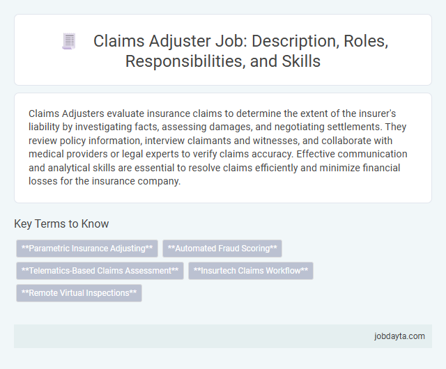 Claims Adjuster Job: Description, Roles, Responsibilities, and Skills