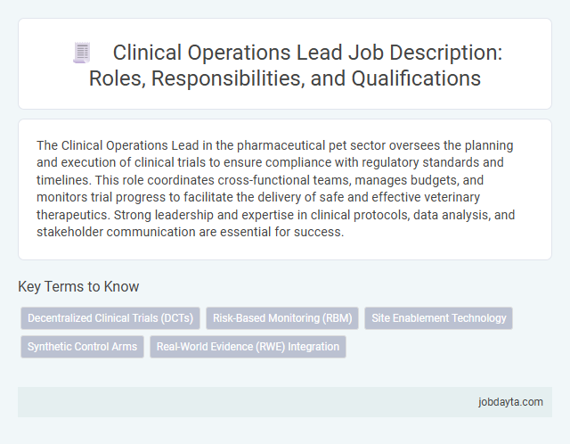 Clinical Operations Lead Job Description: Roles, Responsibilities, and Qualifications
