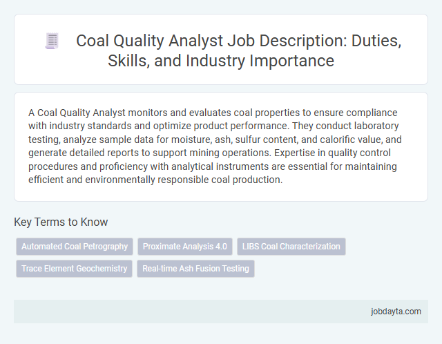 Coal Quality Analyst Job Description: Duties, Skills, and Industry Importance