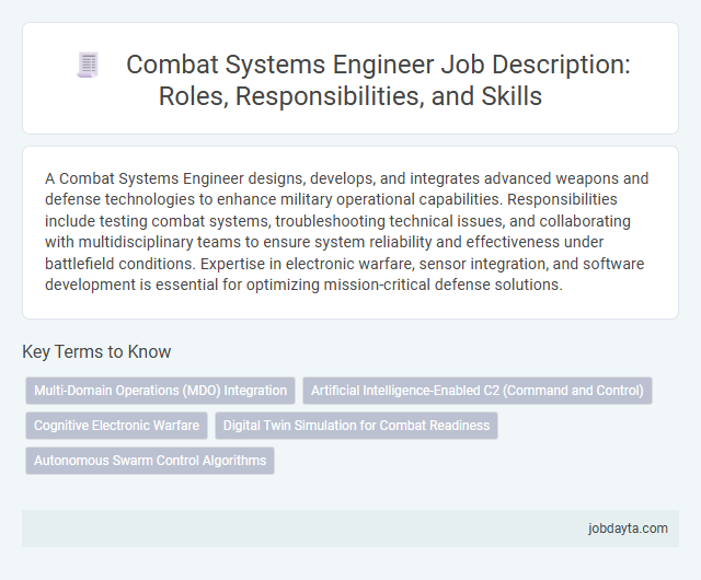 Combat Systems Engineer Job Description: Roles, Responsibilities, and Skills