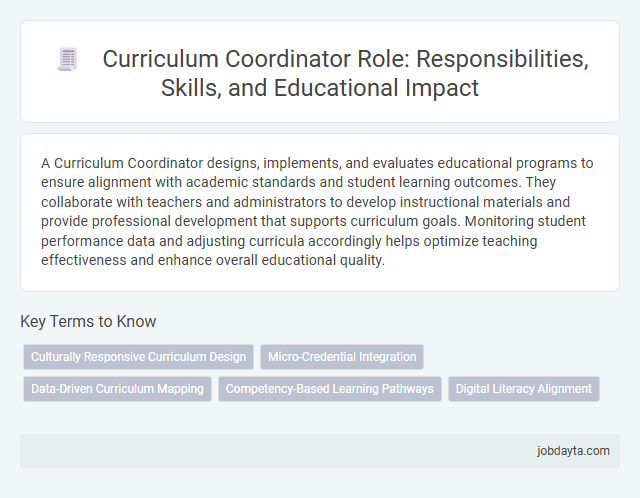 Curriculum Coordinator Role: Responsibilities, Skills, and Educational Impact