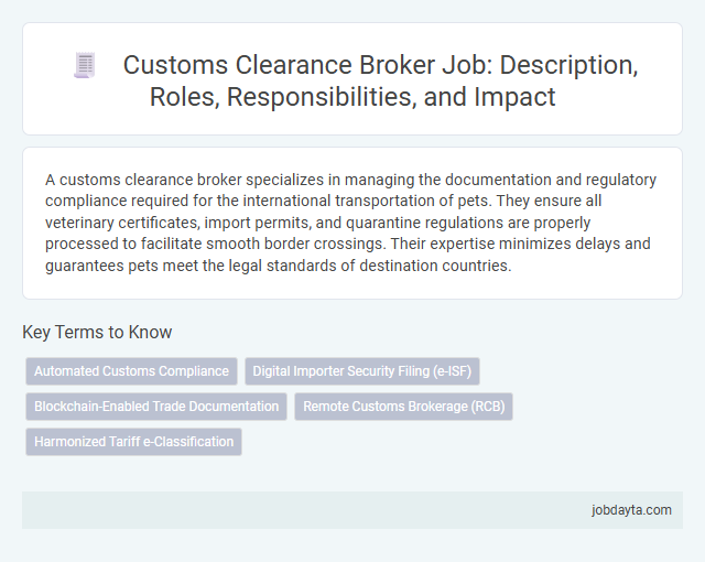 Customs Clearance Broker Job: Description, Roles, Responsibilities, and Impact