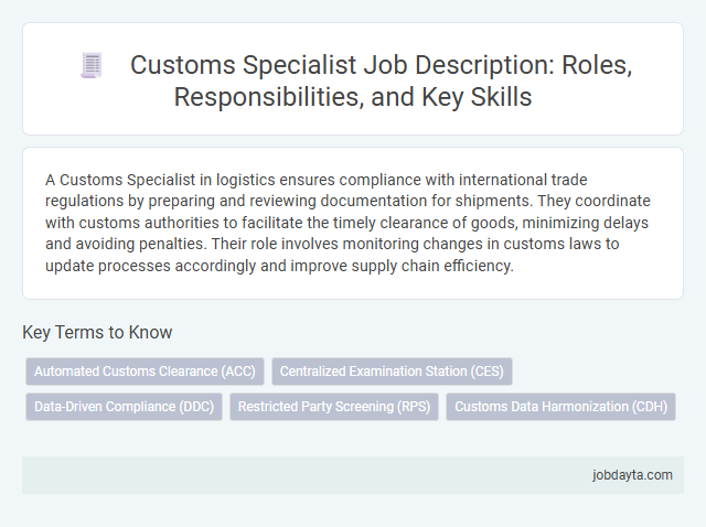 Customs Specialist Job Description: Roles, Responsibilities, and Key Skills