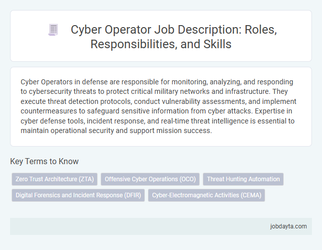Cyber Operator Job Description: Roles, Responsibilities, and Skills