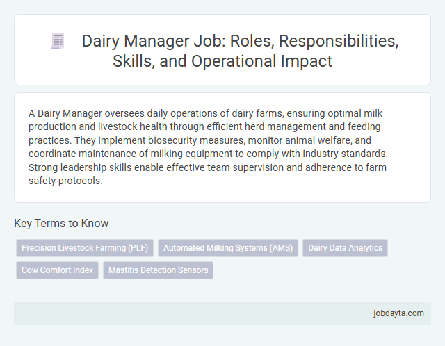 Dairy Manager Job: Roles, Responsibilities, Skills, and Operational Impact