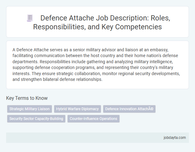 Defence Attache Job Description: Roles, Responsibilities, and Key Competencies