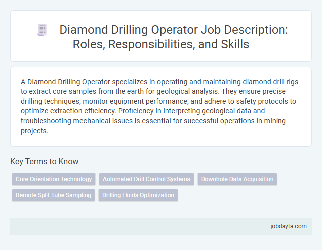 Diamond Drilling Operator Job Description: Roles, Responsibilities, and Skills