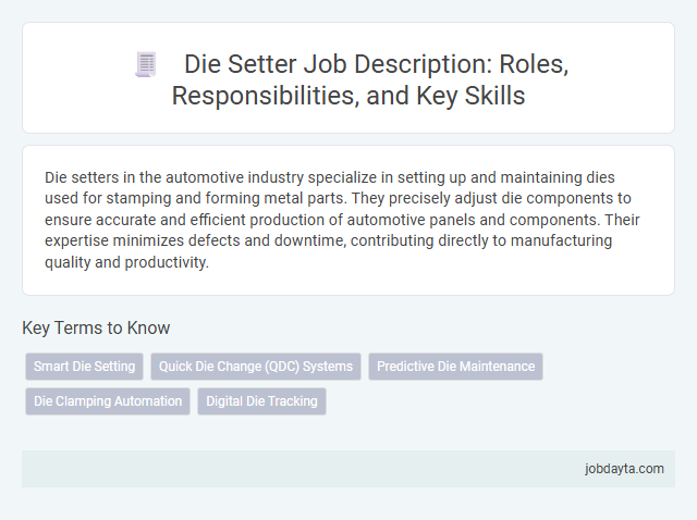 Die Setter Job Description: Roles, Responsibilities, and Key Skills