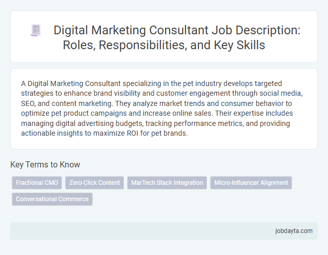 Digital Marketing Consultant Job Description: Roles, Responsibilities, and Key Skills