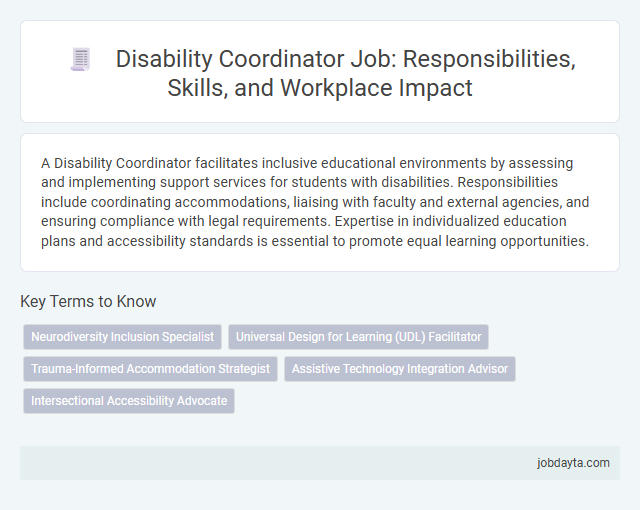 Disability Coordinator Job: Responsibilities, Skills, and Workplace Impact